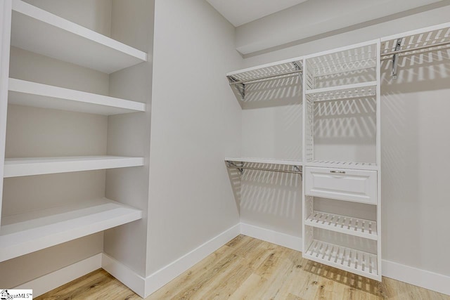 spacious closet with wood-type flooring