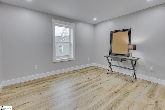 empty room featuring light hardwood / wood-style floors