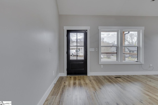 entryway with light wood-type flooring