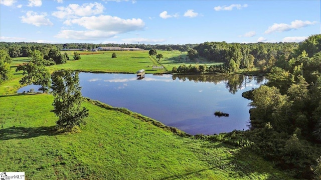 view of water feature with a rural view