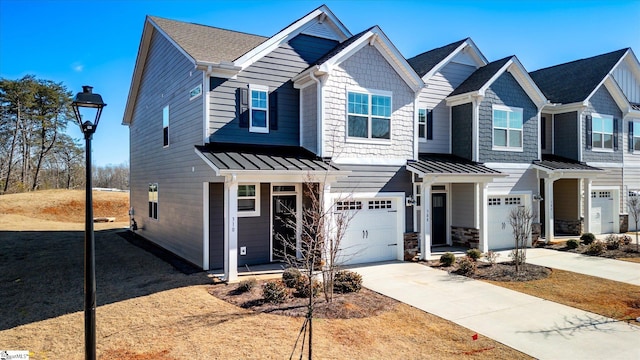 view of front of house with a garage