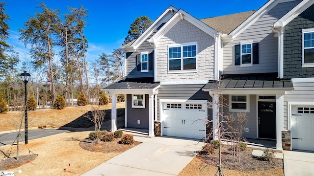 view of front of house with a garage