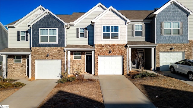 view of property featuring a garage