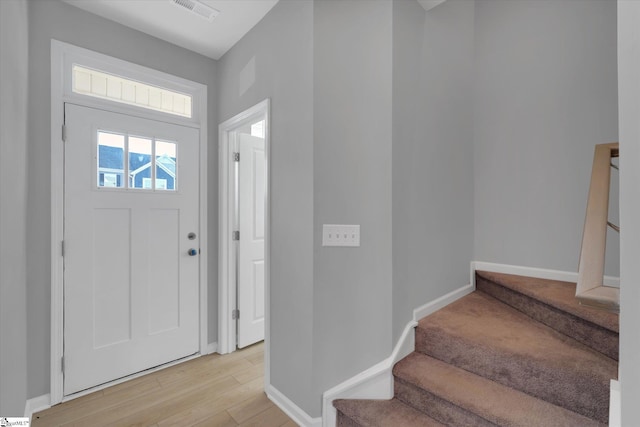 foyer featuring light hardwood / wood-style flooring