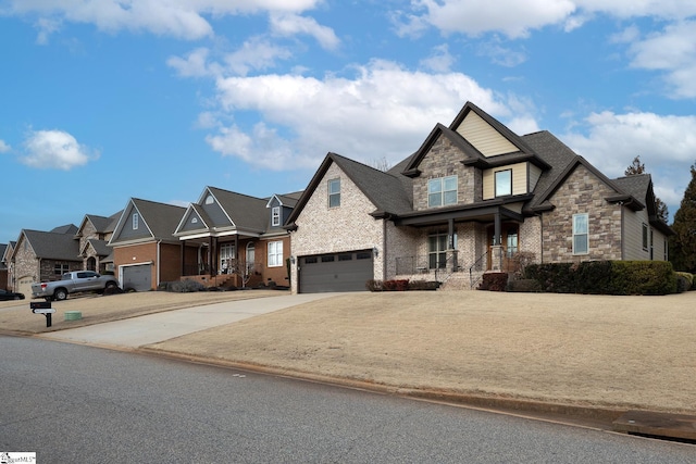 craftsman house featuring a garage