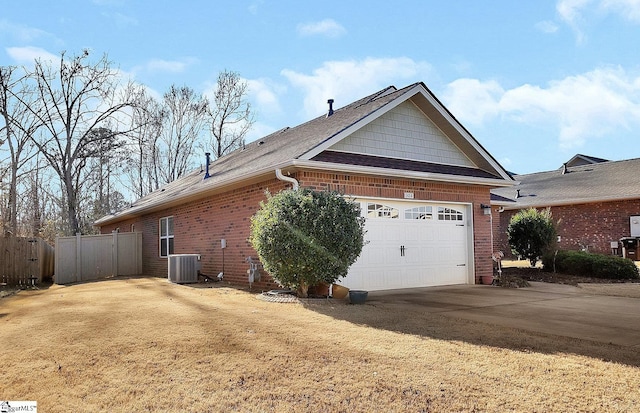 view of property exterior featuring central AC