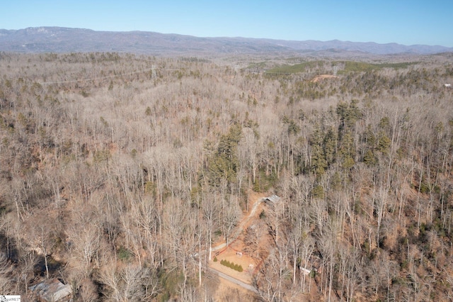 aerial view with a mountain view