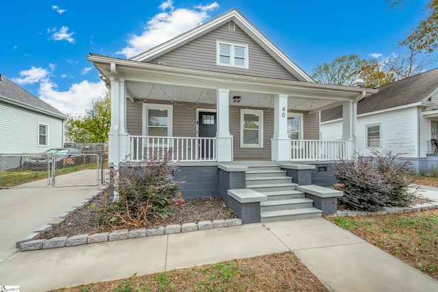 bungalow featuring a porch