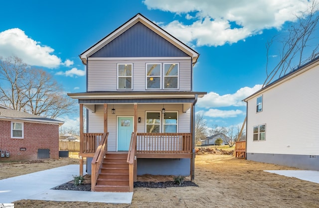 view of front of house featuring covered porch