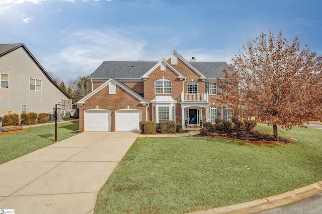 view of front of home featuring a garage and a front yard