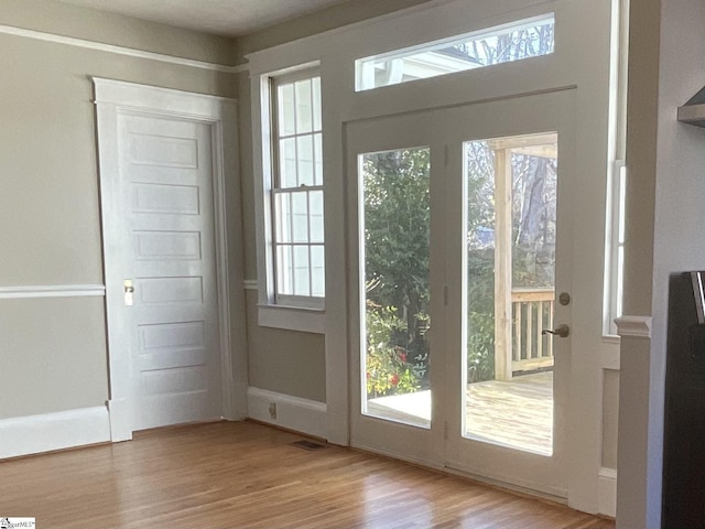 entryway featuring light hardwood / wood-style floors