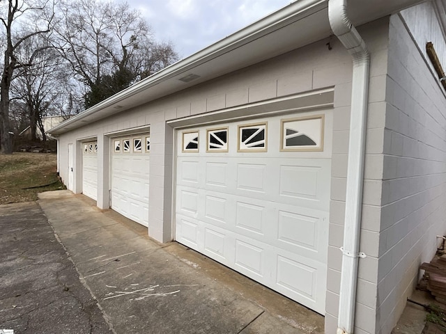 view of garage