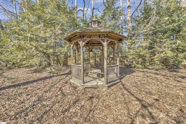 view of outdoor structure featuring a gazebo