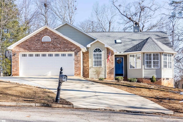 view of front of house with a garage