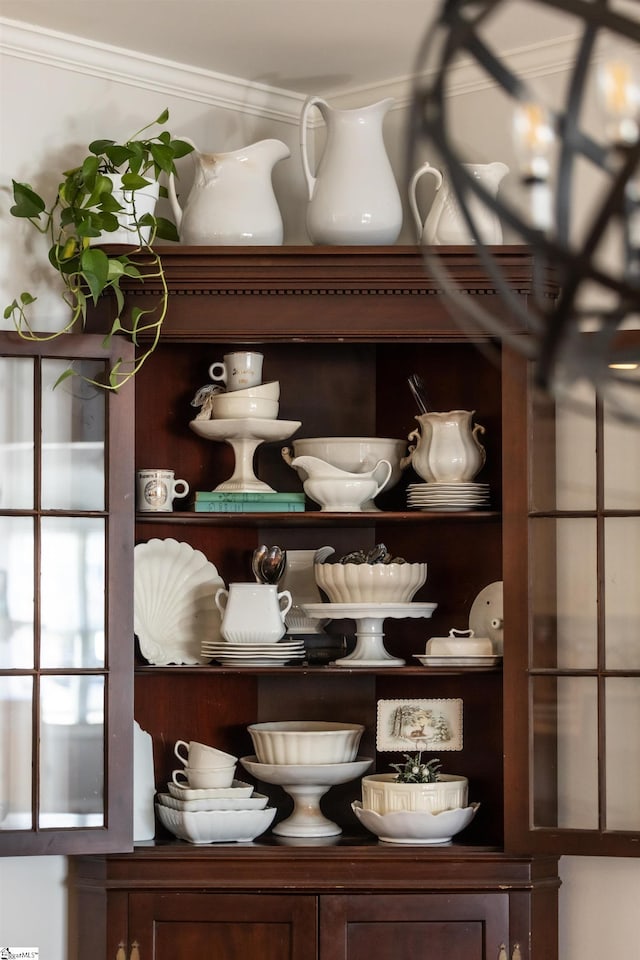 interior space featuring ornamental molding