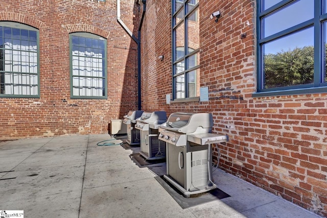 view of patio with area for grilling