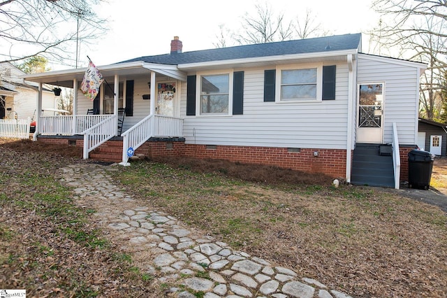 view of front of property with a porch