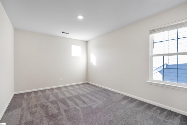 spare room featuring carpet floors and a wealth of natural light