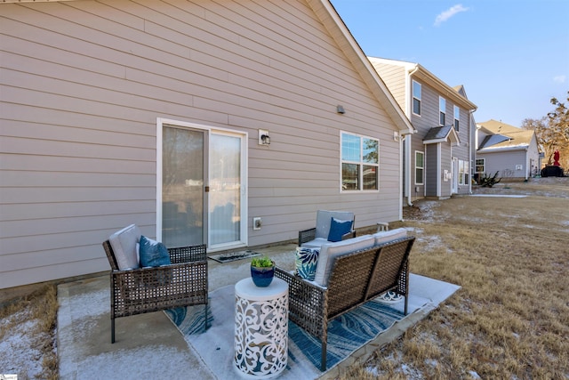 view of patio featuring an outdoor hangout area