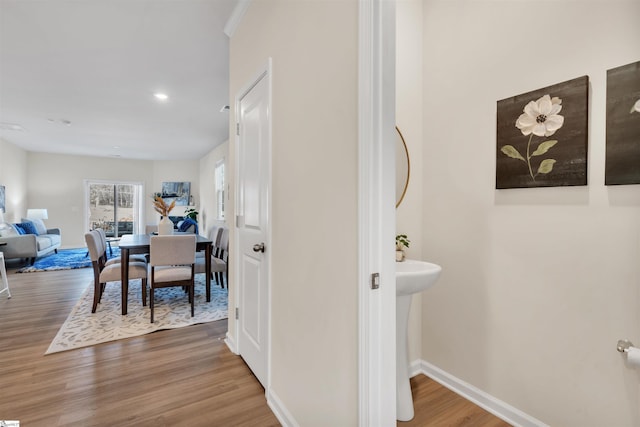 interior space with hardwood / wood-style flooring