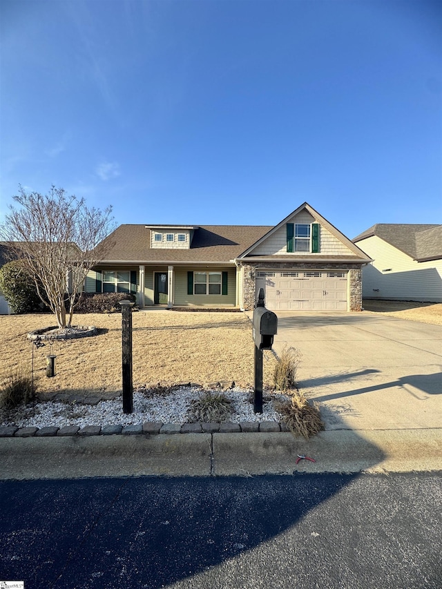 view of front of house with a garage