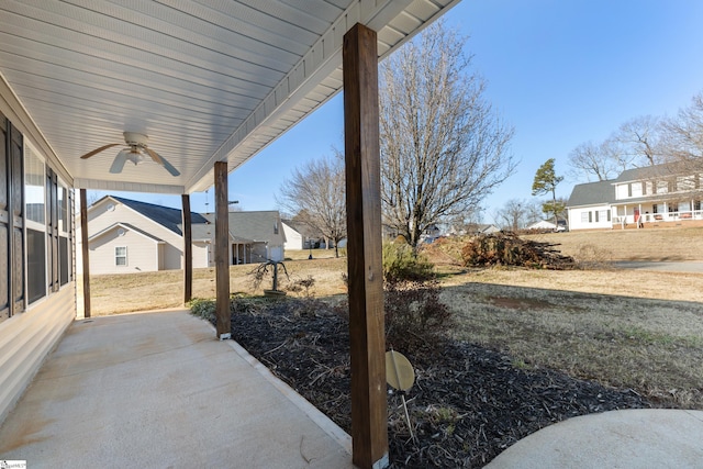 view of patio / terrace with ceiling fan