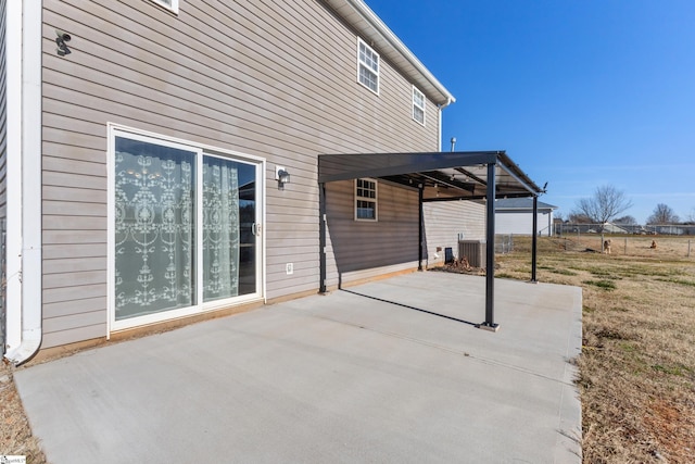 view of patio featuring central AC