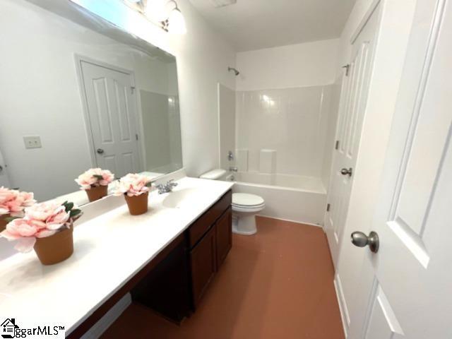 312 Engelmann Ln, Simpsonville, SC 29680 - full bathroom featuring toilet, vanity, and  shower combination