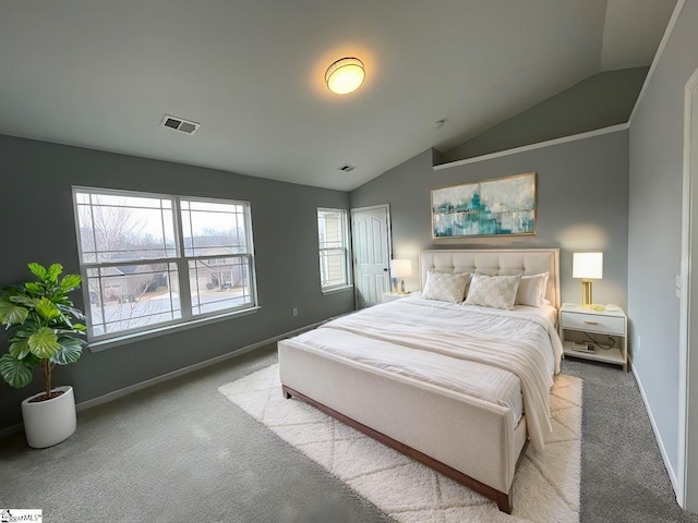 312 Engelmann Ln, Simpsonville, SC 29680 - bedroom featuring light carpet and vaulted ceiling
