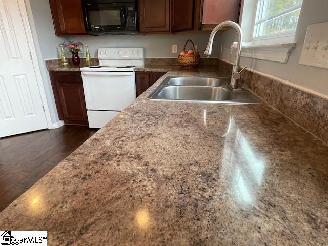 312 Engelmann Ln, Simpsonville, SC 29680 - kitchen featuring sink and white electric range oven