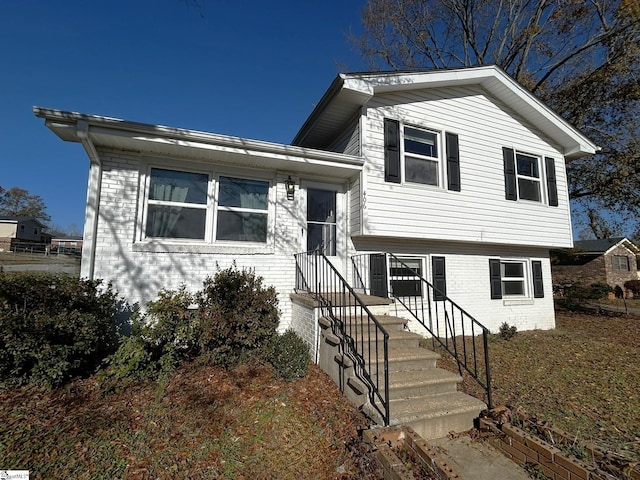 view of split level home