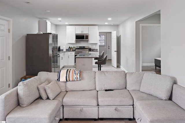 living room featuring light hardwood / wood-style floors