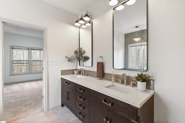 bathroom featuring vanity and tile patterned floors