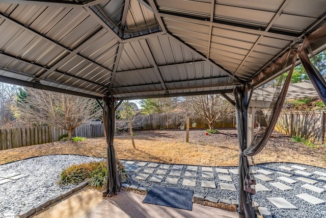 view of patio / terrace featuring a gazebo