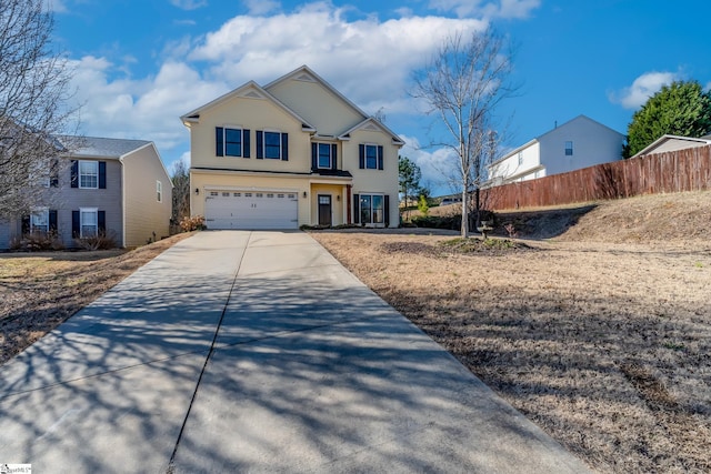 front facade featuring a garage