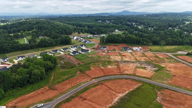 aerial view with a mountain view