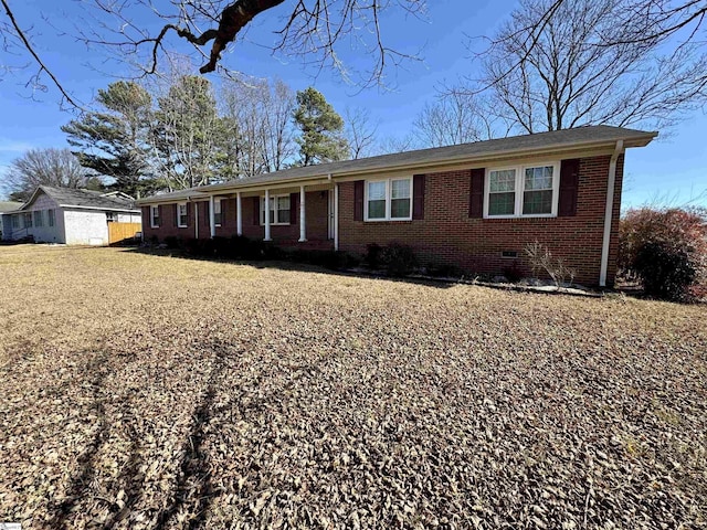 view of single story home