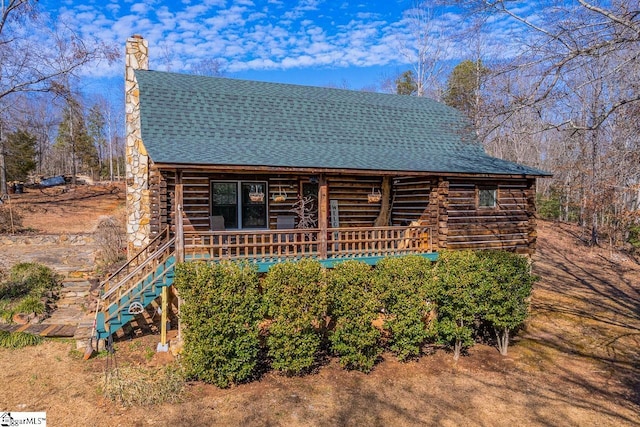 view of log-style house