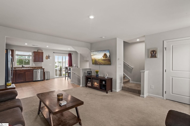 view of carpeted living room