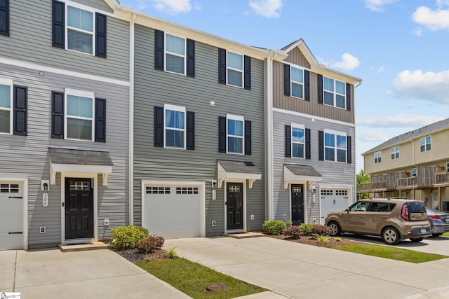 view of property with a garage