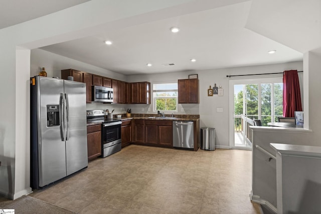 kitchen with stainless steel appliances and sink