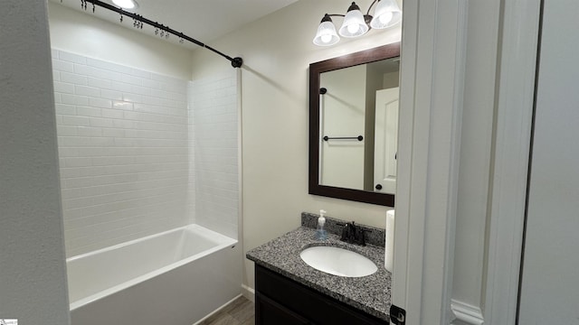 bathroom featuring vanity and shower / washtub combination