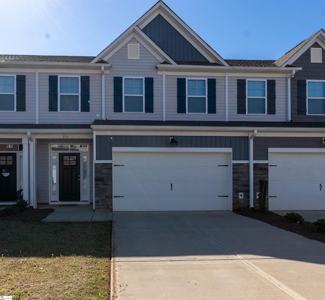 view of property featuring a garage