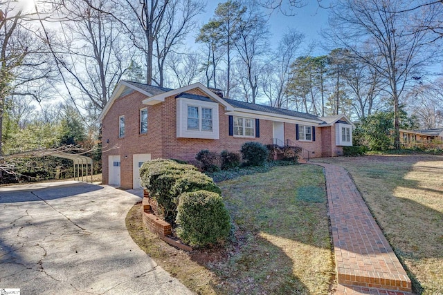 single story home with a carport and a front yard