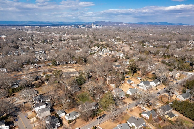 bird's eye view featuring a mountain view