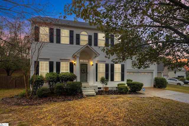 colonial house with a garage