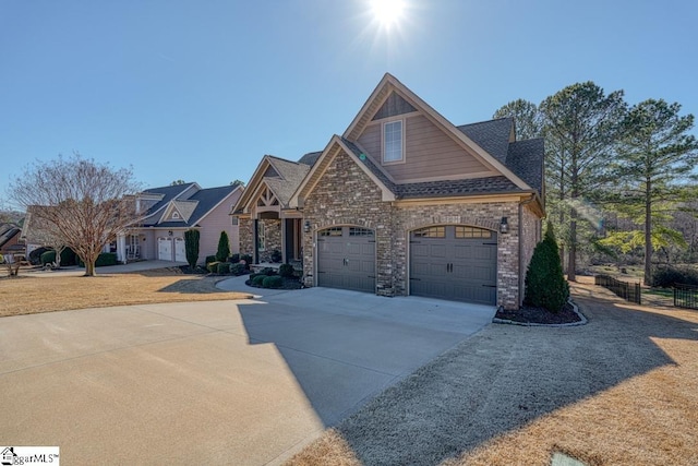 craftsman house featuring a garage