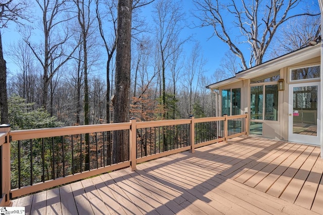 deck featuring a sunroom