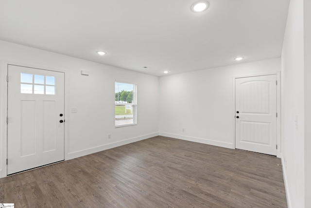 entrance foyer with hardwood / wood-style floors