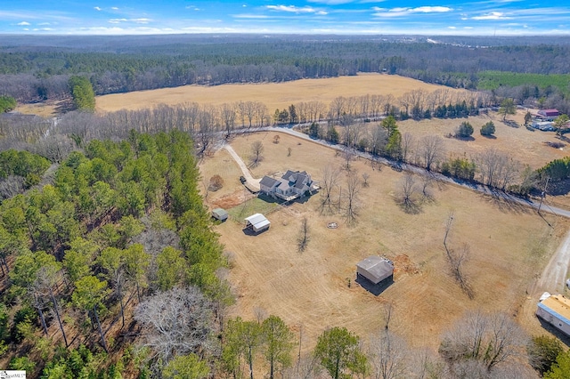 bird's eye view with a rural view